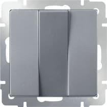 Выключатель трехклавишный Werkel WL06-SW-3G серебряный 4690389111013