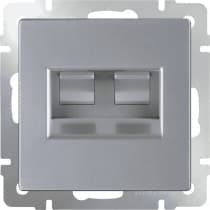 Розетка телефонная RJ-11 и Еthernet RJ-45 Werkel WL06-RJ11+RJ45 серебряный 4690389053948