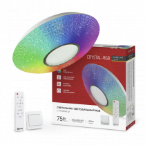 Светильник светодиодный IN HOME COMFORT CRYSTAL-RGB 75Вт 230В 3000-6500K 6000Лм 500x115мм с пультом ДУ 4690612059983