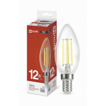 Лампа светодиодная IN HOME LED-СВЕЧА-deco 12Вт 230В Е14 4000К 1350Лм прозрачная 4690612053677