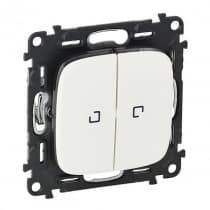 Выключатель двухклавишный проходной с подсветкой Legrand Valena Allure 10A белый 752709