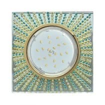 Встраиваемый светильник Ecola GX53 H4 5353 Glass золото/прозрачный/бирюзовый FM53SGECB