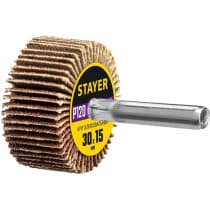 Круг шлифовальный STAYER лепестковый, на шпильке, P120, 30х15 мм 36606-120