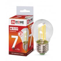 Лампа светодиодная LED-ШАР-deco 7Вт 230В Е27 6500К 630Лм прозрачная IN HOME 4690612036427
