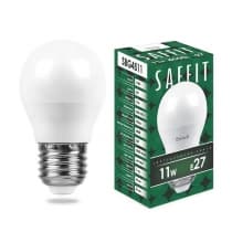 Лампа светодиодная SAFFIT SBG4511, G45 (шар), 11W 230V E27 4000К 55139