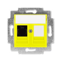 Розетка компьютерная RJ45 кат5e+заглуш ABB EPJ Levit жёлтый / дымчатый чёрный 2CHH295117A6064