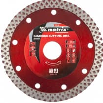 Диск алмазный, отрезной сплошной, 125 х 22,2 мм, сухая резка Matrix Professional 73124