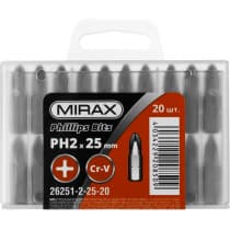 Набор бит MIRAX PH2, 25 мм, 20 шт, Cr-V cталь 26251-2-25-20