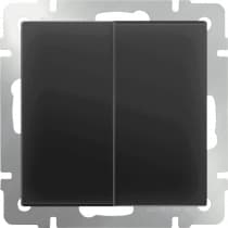 Выключатель двухклавишный проходной WL08-SW-2G-2W черный матовый Werkel 4690389054167