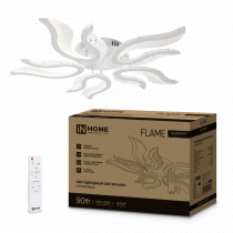 Светильник светодиодный IN HOME ELEGANT FLAME 90Вт 230В 3000-6500K 7000Лм 820х802х87мм c пультом ДУ белый 4690612051536