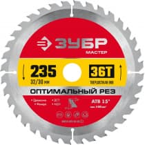 ЗУБР Оптимальный рез 235 x 32/30мм 36Т, диск пильный по дереву 36912-235-32-36_z01