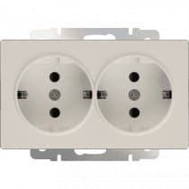 Розетка с заземлением двойная Werkel WL03-SKG-02-IP20 слоновая кость 4690389073113