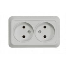Розетка двойная BOLLETO белая накладная 7102 IN HOME 4680005959822
