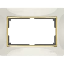 Рамка для двойной розетки Werkel Snabb WL03-Frame-01-DBL-ivory-GD слоновая кость/золото 4690389083853