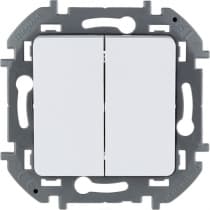 Переключатель двухклавишный Legrand Inspiria для скрытого монтажа, цвет "Белый", номинальный ток 10 А, напряжение ~250В. 673655