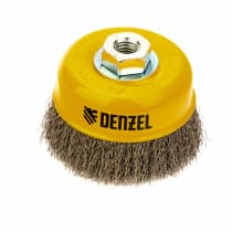 Щетка для УШМ, 100 мм, Чашка, витая нержавеющая проволока 0.3 мм, М14 Denzel 746053