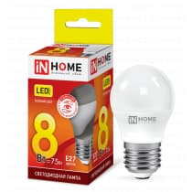 Лампа светодиодная LED-ШАР-VC 8Вт 230В Е27 3000К 600Лм IN HOME 4690612020563