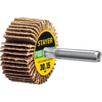 Круг шлифовальный STAYER лепестковый, на шпильке, P100, 30х15 мм 36606-100