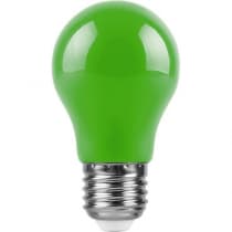 Лампа светодиодная FERON LB-375, A50 (шар), 3W 230V E27 (зеленый) 25922