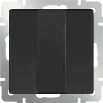 Выключатель трехклавишный Werkel WL08-SW-3G черный матовый 4690389073465