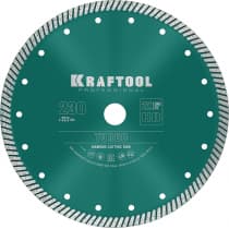 TURBO 230 мм, диск алмазный отрезной сегментированный по армированному бетону, кирпичу, KRAFTOOL 36682-230