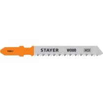 Полотна Stayer", t119b, для эл/лобзика, hcs, по дереву, фанере, дсп, t-хвост., шаг 2мм, 50мм, 2шт 15988-2_z02