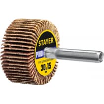 Круг шлифовальный STAYER лепестковый, на шпильке, P180, 30х15 мм 36606-180