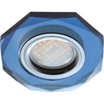 Встраиваемый светильник Ecola MR16 DL1652 GU5.3 Glass хром/голубой FL1652EFF