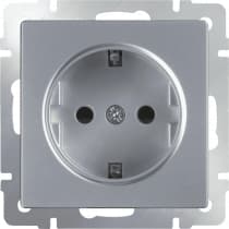 Розетка с заземлением и шторками Werkel WL06-SKGS-01-IP44 серебряный 4690389053900