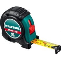 KRAFTOOL X-Drive 5м / 19мм рулетка с ударостойким обрезиненным корпусом 34122-05-19_z02