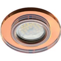 Встраиваемый светильник Ecola MR16 DL1650 GU5.3 Glass черненая медь/янтарь FA1650EFF