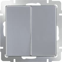 Выключатель двухклавишный Werkel WL06-SW-2G серебряный 4690389053832