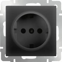 Розетка с заземлением Werkel WL08-SKG-01-IP20 черный матовый 4690389054211
