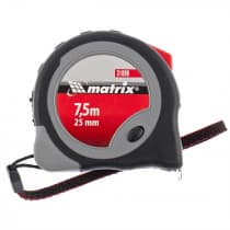 Рулетка Continuous fixation, 7,5 м х 25 мм, двухкомпонентный корпус, плавная фиксация Matrix 31090