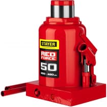 Домкрат бутылочный гидравлический RED FORCE STAYER 50т, 300-480 мм 43160-50_z01