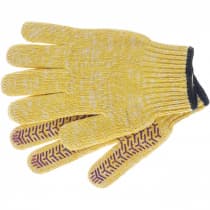 Перчатки трикотажные усиленные, гелевое ПВХ-покрытие, 7 класс, желтые Россия Сибртех 68180