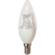 Ecola candle   LED Premium  8,0W 220V  E14 4000K прозрачная свеча  с линзой (композит) 105x37 C4QV80ELC
