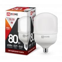 Лампа светодиодная LED-HP-PRO 80Вт 230В E27 с адаптером Е40 6500К 7200Лм IN HOME 4690612031149