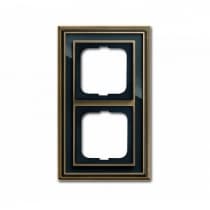 Рамка 2-ая ABB BJE Dynasty Античная латунь/Черное стекло 2CKA001754A4586