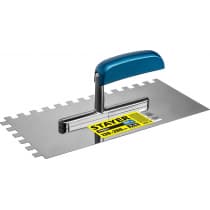 STAYER Profi 130х280 мм, 10х10 мм, гладилка штукатурная зубчатая нержавеющая с деревянной ручкой 0802-10