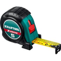 KRAFTOOL X-Drive 5м / 25мм рулетка с ударостойким обрезиненным корпусом 34122-05-25_z02