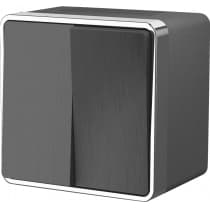 Выключатель двухклавишный IP44 Werkel WL15-03-02 Gallant графит рифленый 4690389128271