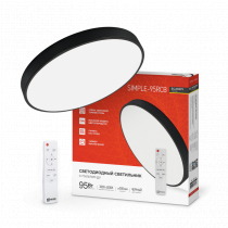 Светильник светодиодный IN HOME SCANDY SIMPLE-95RCB 95Вт 230В 3000-6500K 7600Лм 500x50мм с пультом ДУ черный 4690612057347