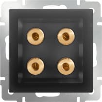 Акустическая розетка Werkel WL08-AUDIOx4 черный матовый 4690389063725
