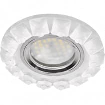 Ecola MR16 DL1661 GU5.3 Glass Стекло Круг с крупными стразами Конус Матовое/фон мат./центр.часть хром 38x95 FN16RGECB