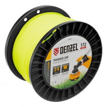 Леска для триммера зубчатый квадрат, 2,4мм х 172м, на DIN катушке FLEX CORD Denzel 96804