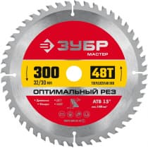 ЗУБР Оптимальный рез 300 x 32/30мм 48Т, диск пильный по дереву 36912-300-32-48_z01