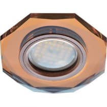 Встраиваемый светильник Ecola MR16 DL1652 GU5.3 Glass черненая медь/янтарь FA1652EFF