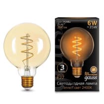 Лампа светодиодная Gauss LED Filament G95 Flexible E27 6W 2400K Golden 105802007
