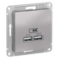 Розетка USB Schneider Electric Atlas Design Алюминий ATN000333